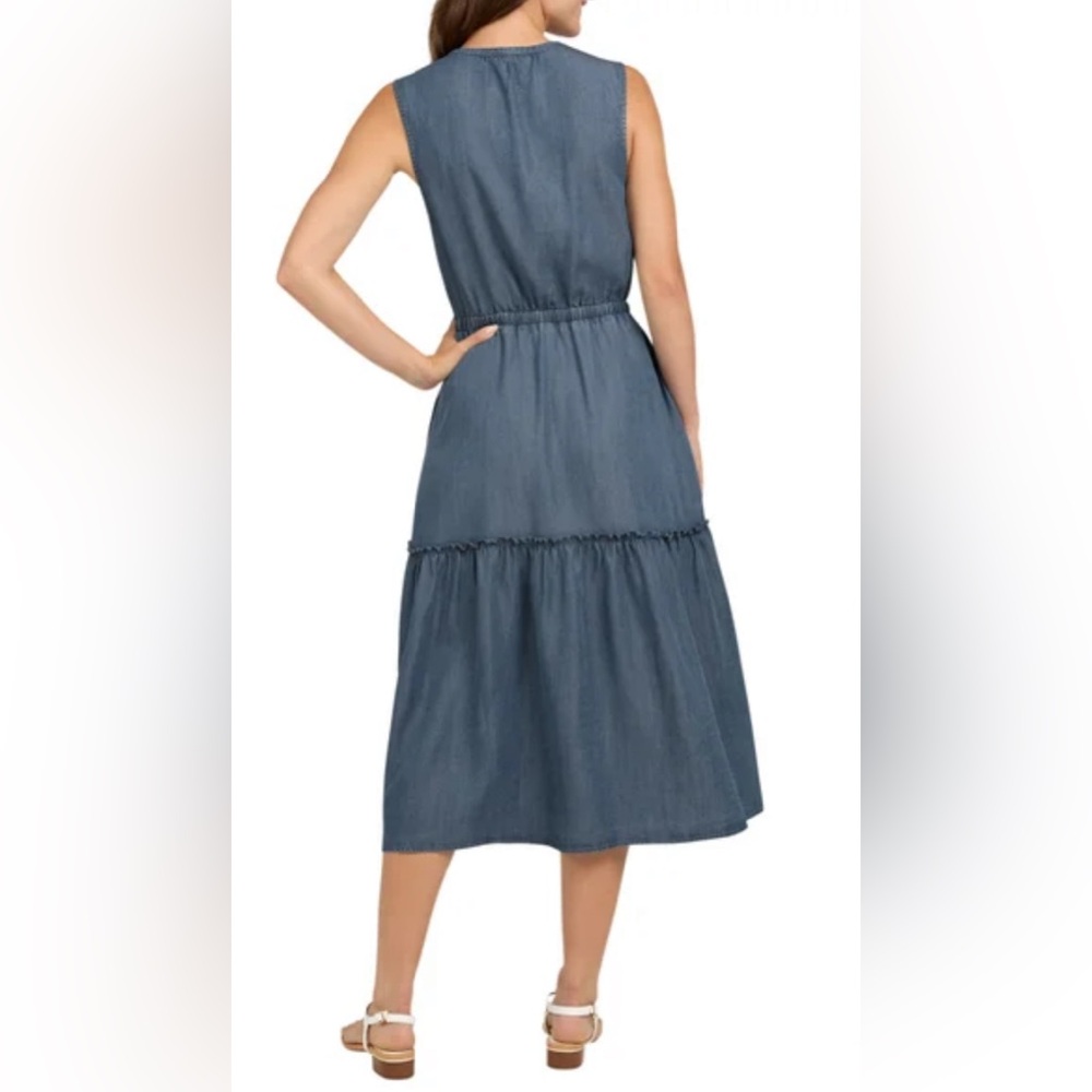 Lands End Sleeveless Ruffle Tiered Dress - Picture 2 of 10